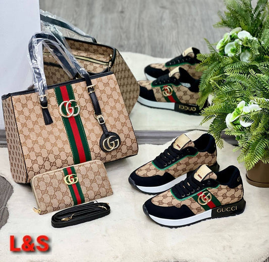 Sac, chaussures et portefeuille