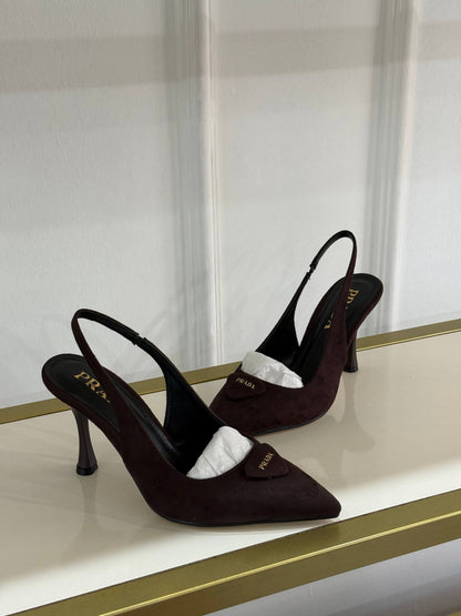 SUEDE SLINGBACK PUMPS